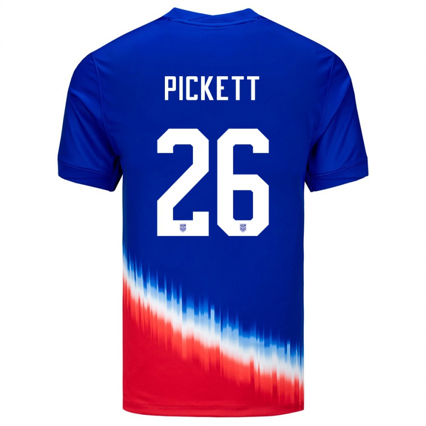 Męski Stany Zjednoczone Carson Pickett #26 Niebieski Wyjazdowa Koszulka 24-26 Koszulki Klubowe