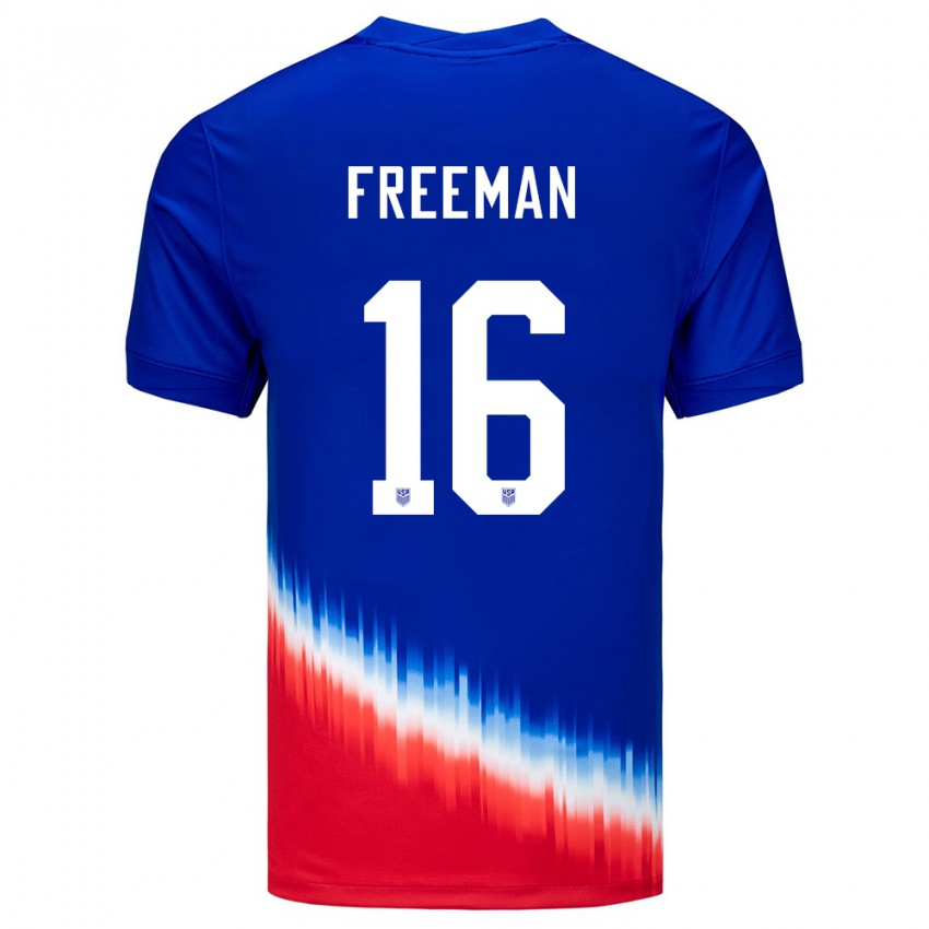 Męski Stany Zjednoczone Alex Freeman #16 Niebieski Wyjazdowa Koszulka 24-26 Koszulki Klubowe