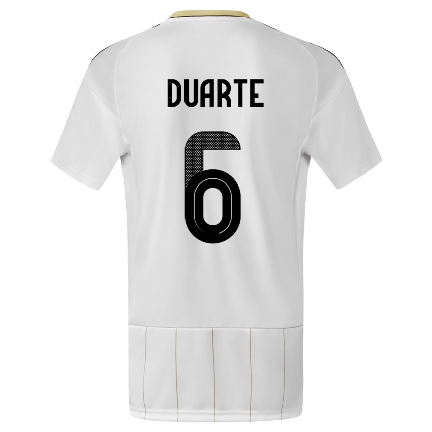 Męski Kostaryka Oscar Duarte #6 Biały Wyjazdowa Koszulka 24-26 Koszulki Klubowe
