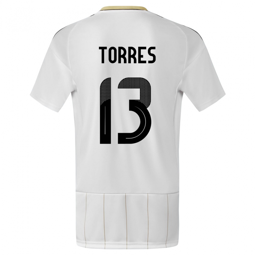 Męski Kostaryka Gerson Torres #13 Biały Wyjazdowa Koszulka 24-26 Koszulki Klubowe