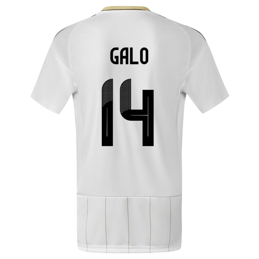 Męski Kostaryka Orlando Galo #14 Biały Wyjazdowa Koszulka 24-26 Koszulki Klubowe