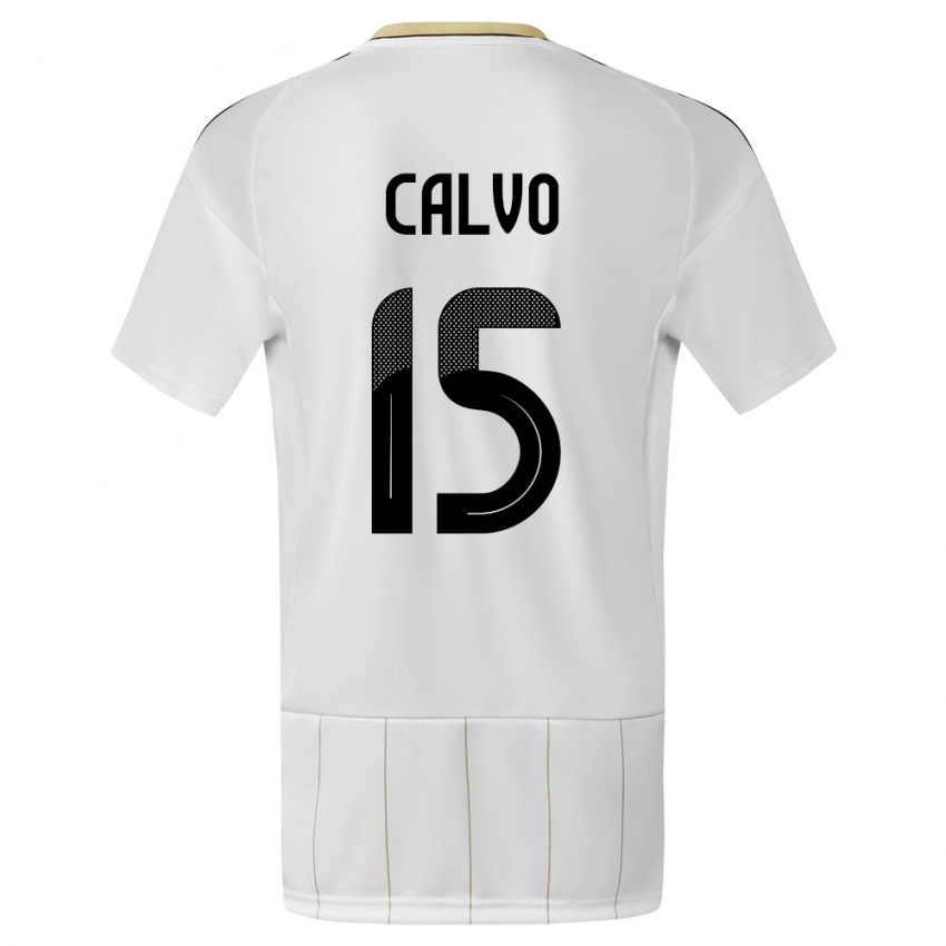 Męski Kostaryka Francisco Calvo #15 Biały Wyjazdowa Koszulka 24-26 Koszulki Klubowe