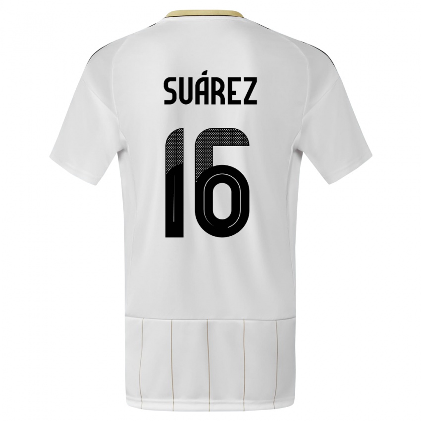 Męski Kostaryka Aaron Suarez #16 Biały Wyjazdowa Koszulka 24-26 Koszulki Klubowe