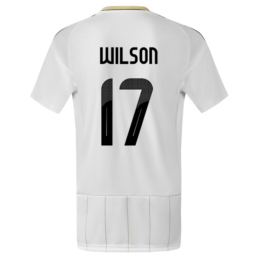 Męski Kostaryka Roan Wilson #17 Biały Wyjazdowa Koszulka 24-26 Koszulki Klubowe