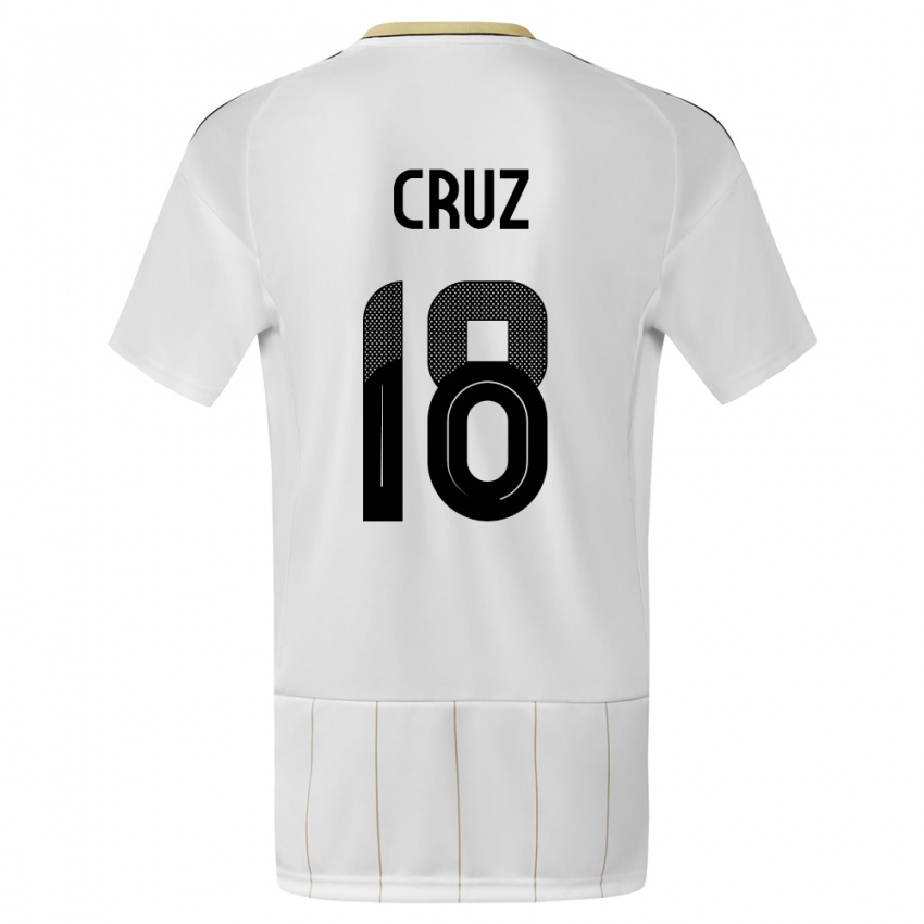 Męski Kostaryka Aaron Cruz #18 Biały Wyjazdowa Koszulka 24-26 Koszulki Klubowe