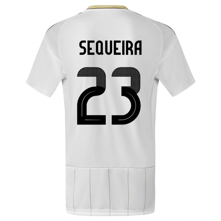 Męski Kostaryka Patrick Sequeira #23 Biały Wyjazdowa Koszulka 24-26 Koszulki Klubowe