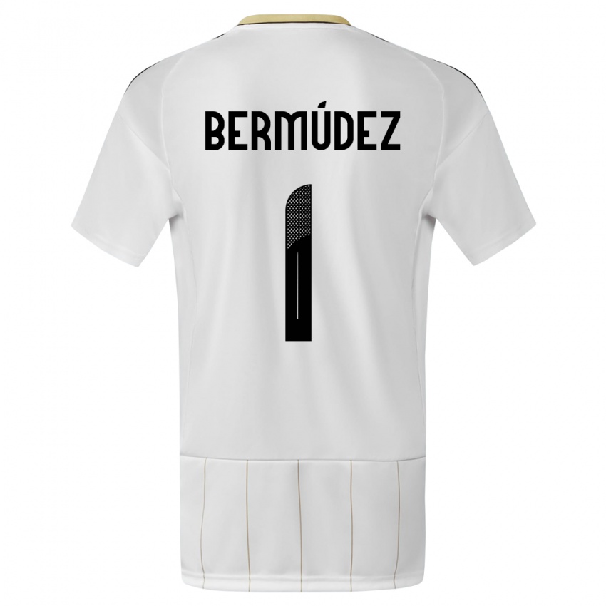 Męski Kostaryka Noelia Bermudez #1 Biały Wyjazdowa Koszulka 24-26 Koszulki Klubowe