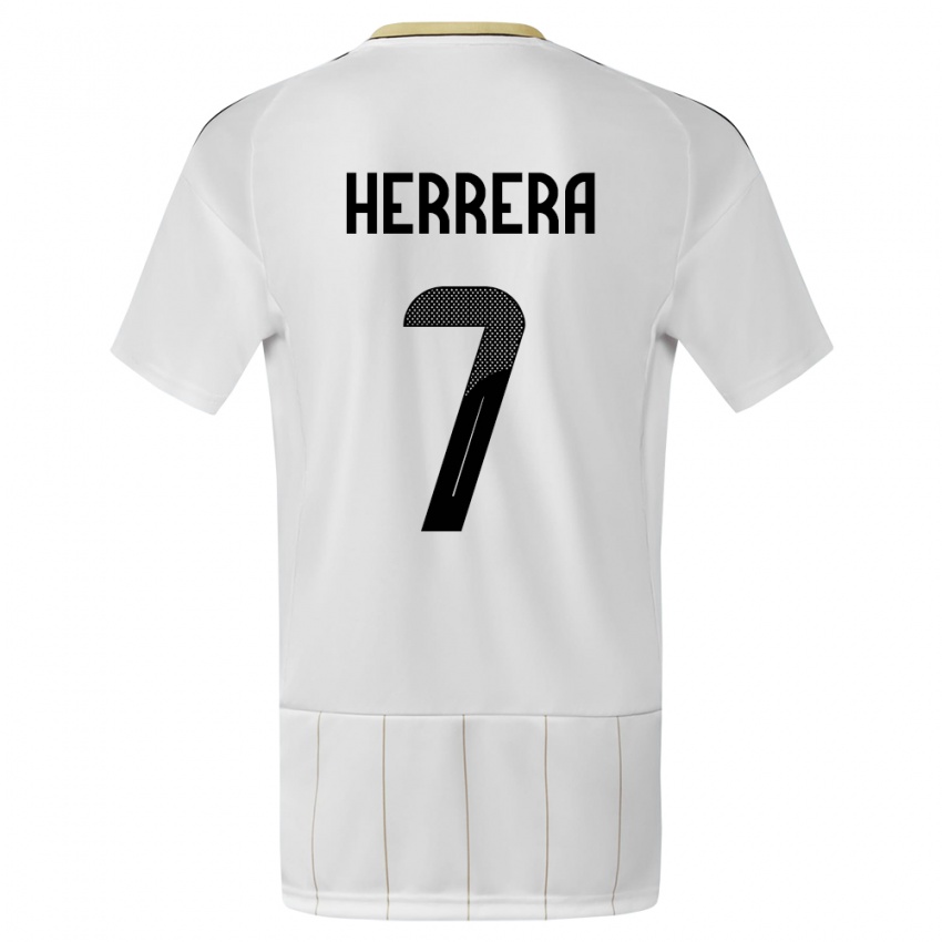 Męski Kostaryka Melissa Herrera #7 Biały Wyjazdowa Koszulka 24-26 Koszulki Klubowe