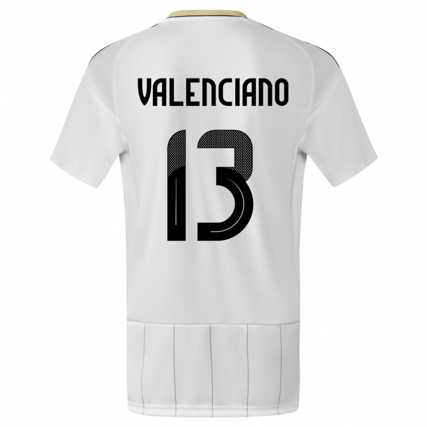 Męski Kostaryka Emilie Valenciano #13 Biały Wyjazdowa Koszulka 24-26 Koszulki Klubowe