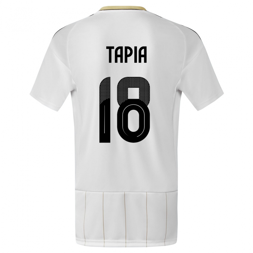 Męski Kostaryka Priscilla Tapia #18 Biały Wyjazdowa Koszulka 24-26 Koszulki Klubowe