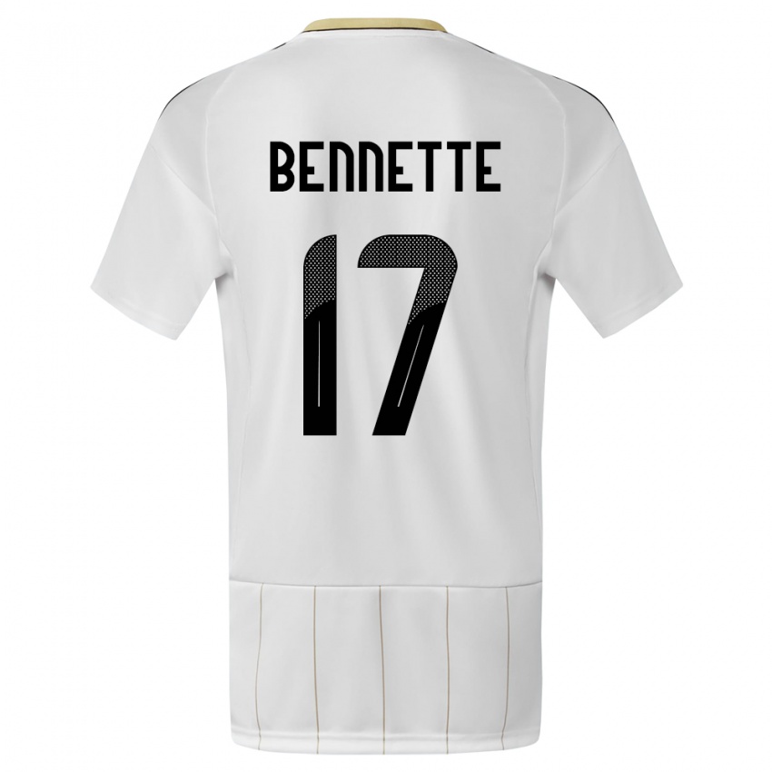 Męski Kostaryka Jewison Bennette #17 Biały Wyjazdowa Koszulka 24-26 Koszulki Klubowe