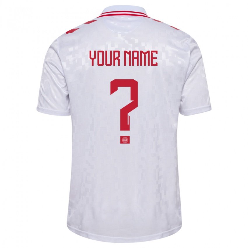 Męski Dania Twoje Imię #0 Biały Wyjazdowa Koszulka 24-26 Koszulki Klubowe