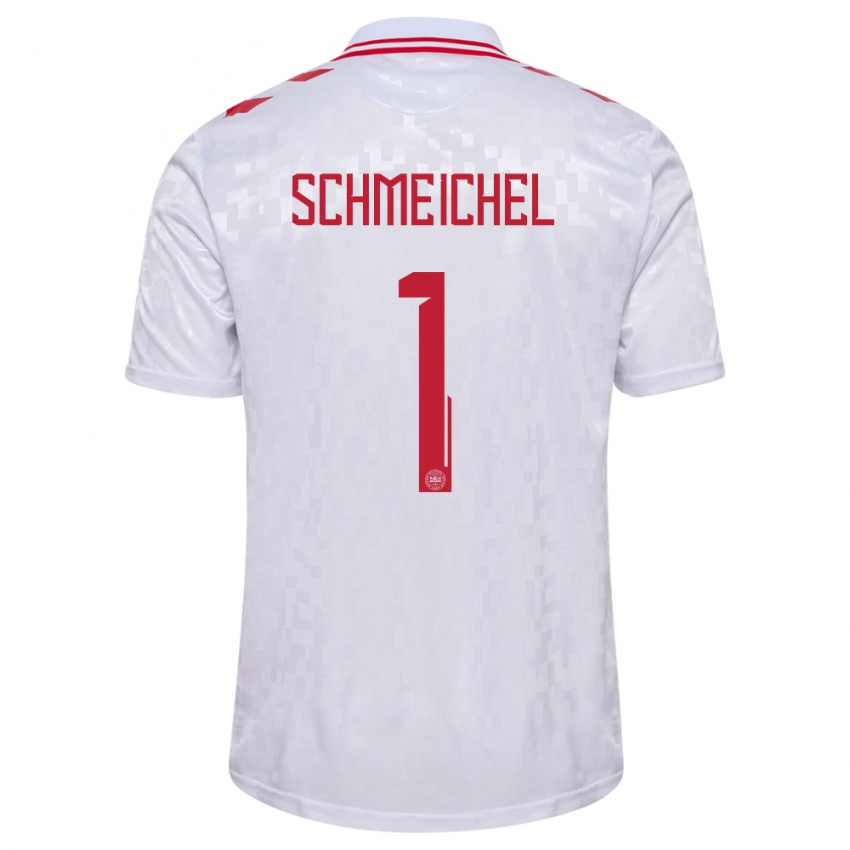 Męski Dania Kasper Schmeichel #1 Biały Wyjazdowa Koszulka 24-26 Koszulki Klubowe