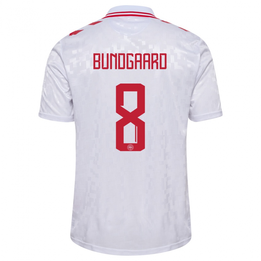 Męski Dania Filip Bundgaard #8 Biały Wyjazdowa Koszulka 24-26 Koszulki Klubowe