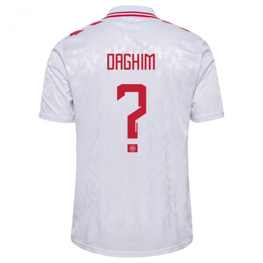 Męski Dania Adam Daghim #0 Biały Wyjazdowa Koszulka 24-26 Koszulki Klubowe