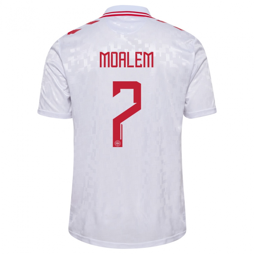 Męski Dania Jonathan Moalem #7 Biały Wyjazdowa Koszulka 24-26 Koszulki Klubowe