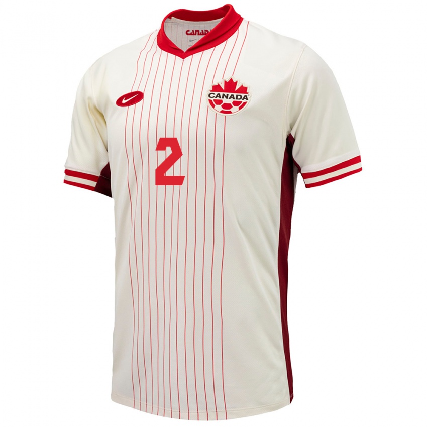 Męski Kanada Sydney Collins #2 Biały Wyjazdowa Koszulka 24-26 Koszulki Klubowe