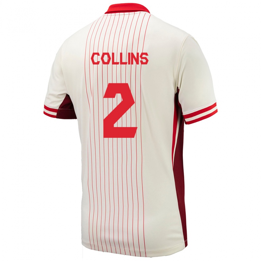 Męski Kanada Sydney Collins #2 Biały Wyjazdowa Koszulka 24-26 Koszulki Klubowe