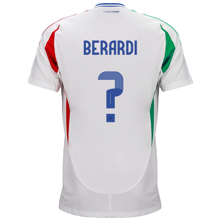 Męski Włochy Domenico Berardi #0 Biały Wyjazdowa Koszulka 24-26 Koszulki Klubowe