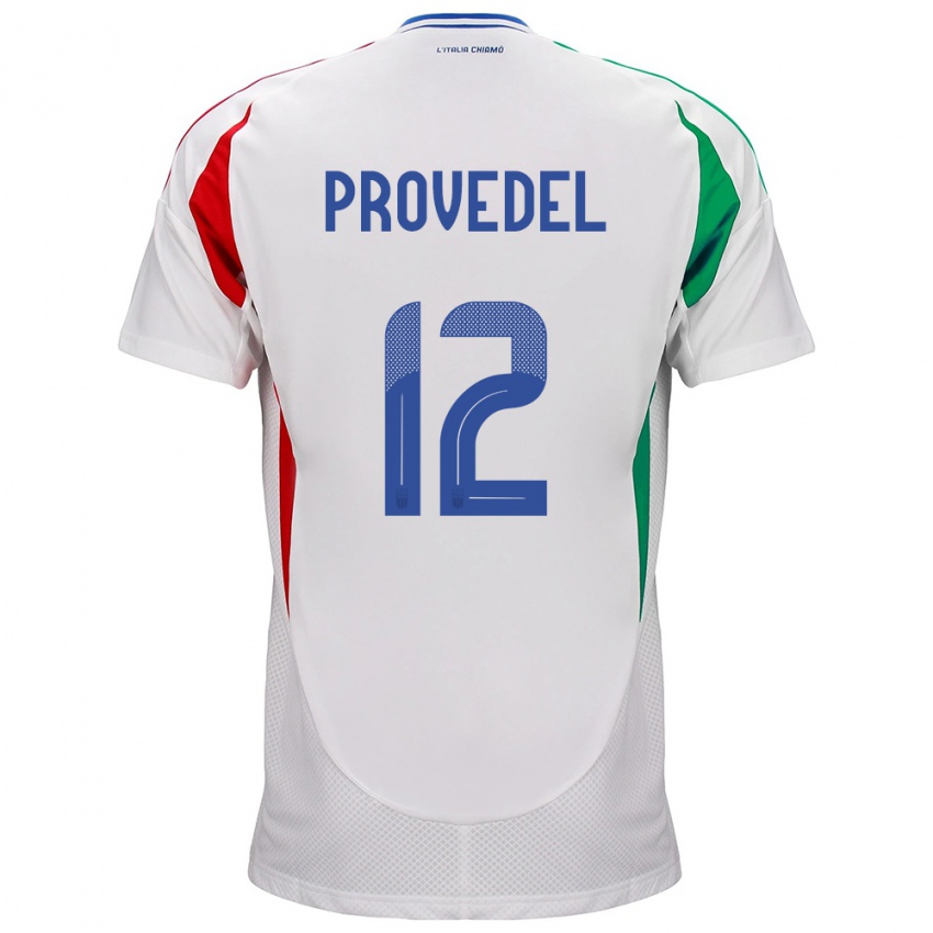 Męski Włochy Ivan Provedel #12 Biały Wyjazdowa Koszulka 24-26 Koszulki Klubowe