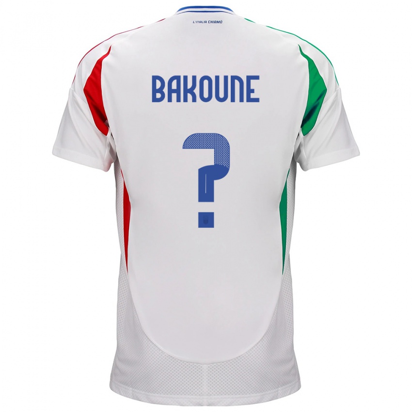 Męski Włochy Adam Bakoune #0 Biały Wyjazdowa Koszulka 24-26 Koszulki Klubowe