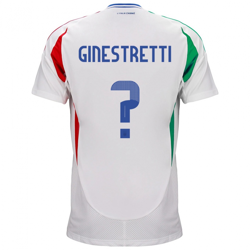 Męski Włochy Davide Ginestretti #0 Biały Wyjazdowa Koszulka 24-26 Koszulki Klubowe
