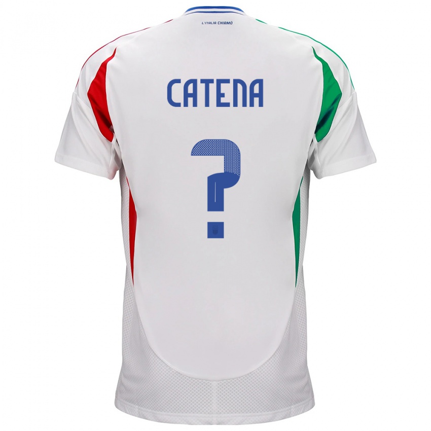 Męski Włochy Michela Catena #0 Biały Wyjazdowa Koszulka 24-26 Koszulki Klubowe