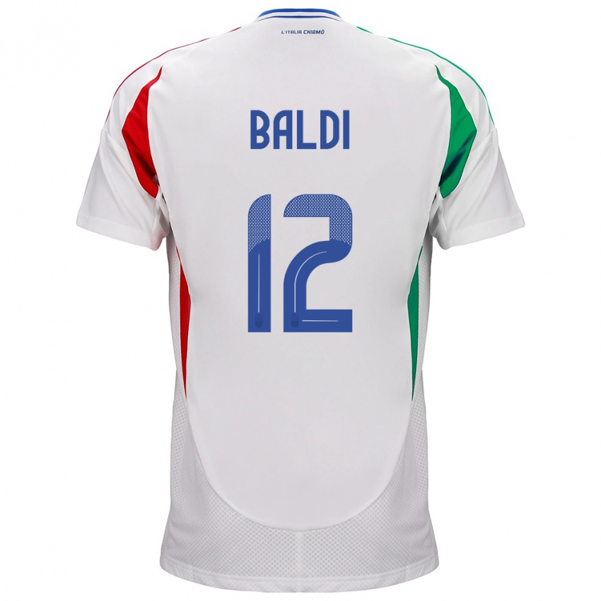 Męski Włochy Rachele Baldi #12 Biały Wyjazdowa Koszulka 24-26 Koszulki Klubowe