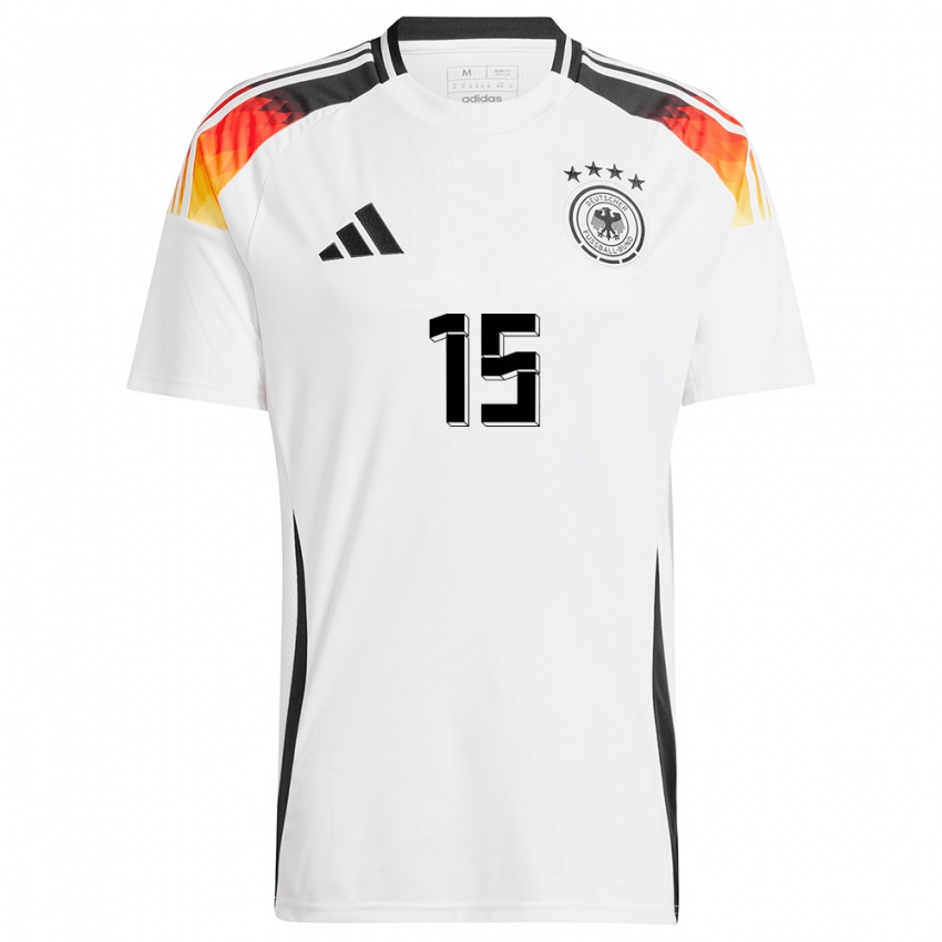 Kobiety Niemcy Joshua Quarshie #15 Biały Domowa Koszulka 24-26 Koszulki Klubowe
