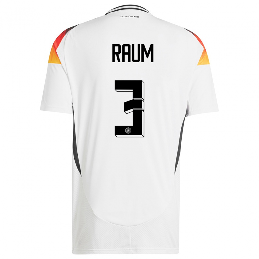 Kobiety Niemcy David Raum #3 Biały Domowa Koszulka 24-26 Koszulki Klubowe