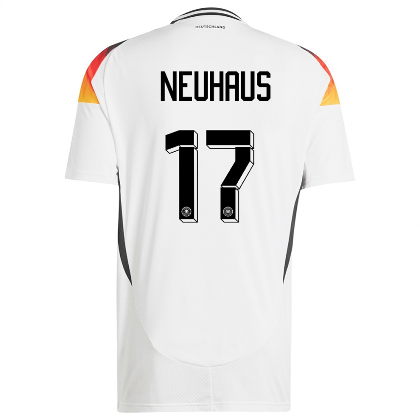 Kobiety Niemcy Florian Neuhaus #17 Biały Domowa Koszulka 24-26 Koszulki Klubowe