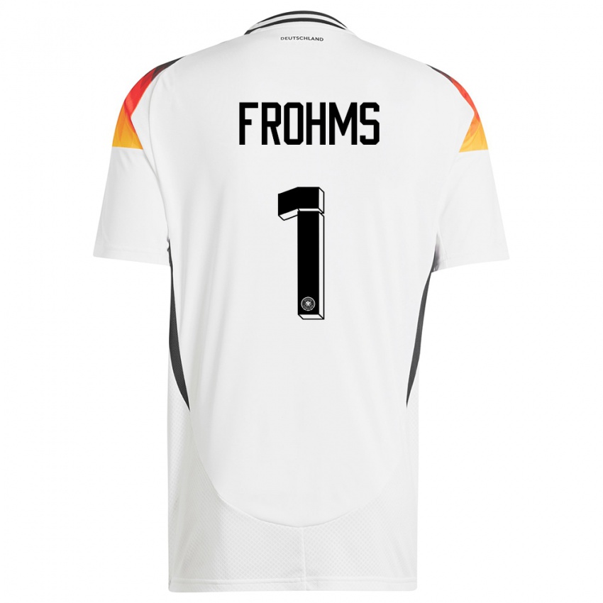 Kobiety Niemcy Merle Frohms #1 Biały Domowa Koszulka 24-26 Koszulki Klubowe