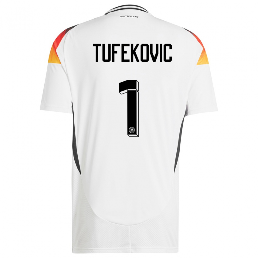 Kobiety Niemcy Martina Tufekovic #1 Biały Domowa Koszulka 24-26 Koszulki Klubowe