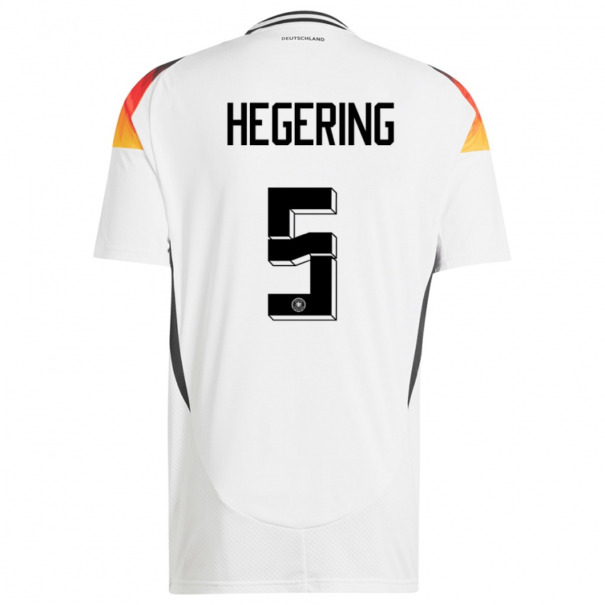 Kobiety Niemcy Marina Hegering #5 Biały Domowa Koszulka 24-26 Koszulki Klubowe