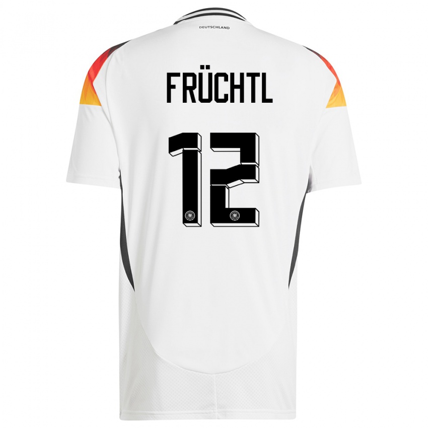 Kobiety Niemcy Christian Fruchtl #12 Biały Domowa Koszulka 24-26 Koszulki Klubowe