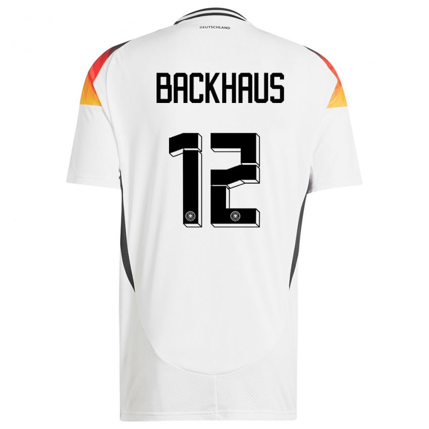 Kobiety Niemcy Mio Backhaus #12 Biały Domowa Koszulka 24-26 Koszulki Klubowe