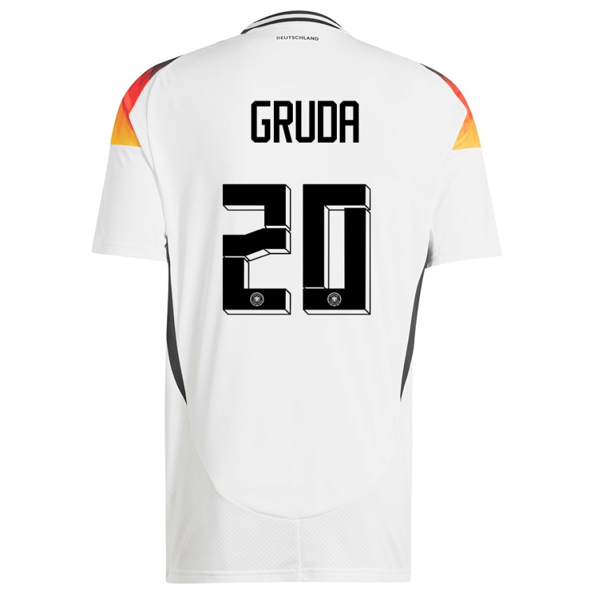 Kobiety Niemcy Brajan Gruda #20 Biały Domowa Koszulka 24-26 Koszulki Klubowe