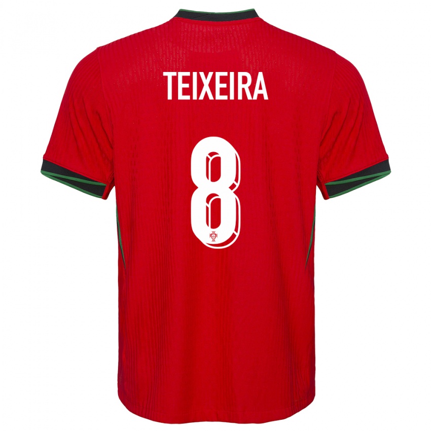 Kobiety Portugalia Joao Teixeira #8 Czerwony Domowa Koszulka 24-26 Koszulki Klubowe