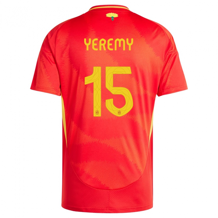 Kobiety Hiszpania Yeremy Pino #15 Czerwony Domowa Koszulka 24-26 Koszulki Klubowe