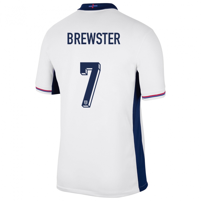 Kobiety Anglia Rhian Brewster #7 Biały Domowa Koszulka 24-26 Koszulki Klubowe