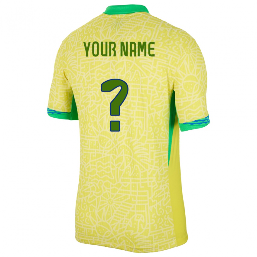 Kobiety Brazylia Twoje Imię #0 Żółty Domowa Koszulka 24-26 Koszulki Klubowe