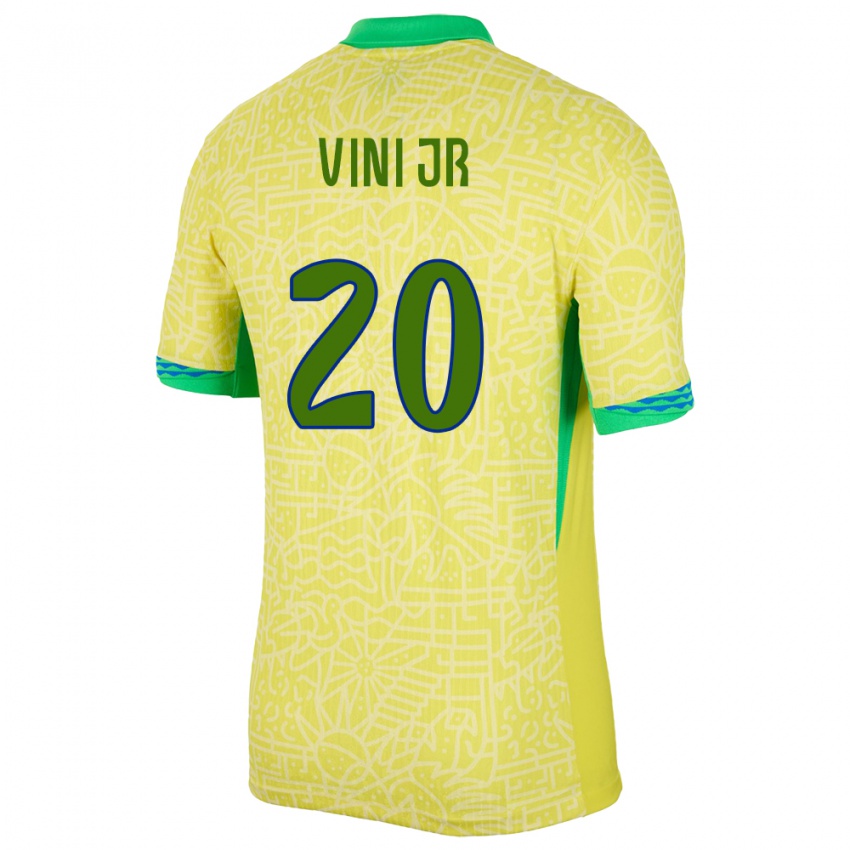 Kobiety Brazylia Vinicius Junior #20 Żółty Domowa Koszulka 24-26 Koszulki Klubowe