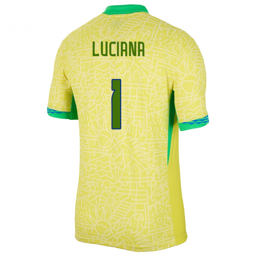 Kobiety Brazylia Luciana #1 Żółty Domowa Koszulka 24-26 Koszulki Klubowe