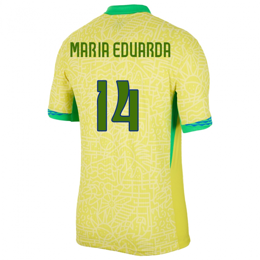Kobiety Brazylia Maria Eduarda #14 Żółty Domowa Koszulka 24-26 Koszulki Klubowe