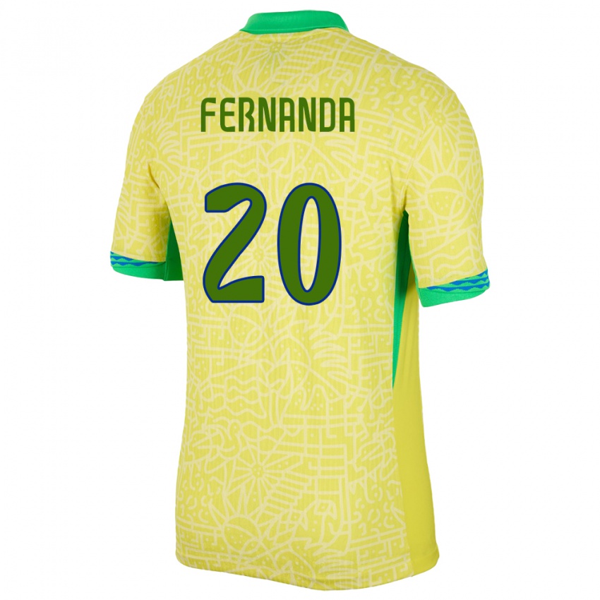 Kobiety Brazylia Fernanda Palermo #20 Żółty Domowa Koszulka 24-26 Koszulki Klubowe
