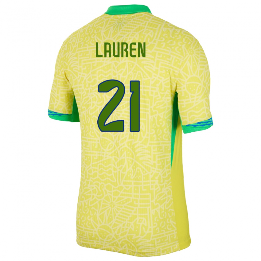 Kobiety Brazylia Lauren Costa #21 Żółty Domowa Koszulka 24-26 Koszulki Klubowe