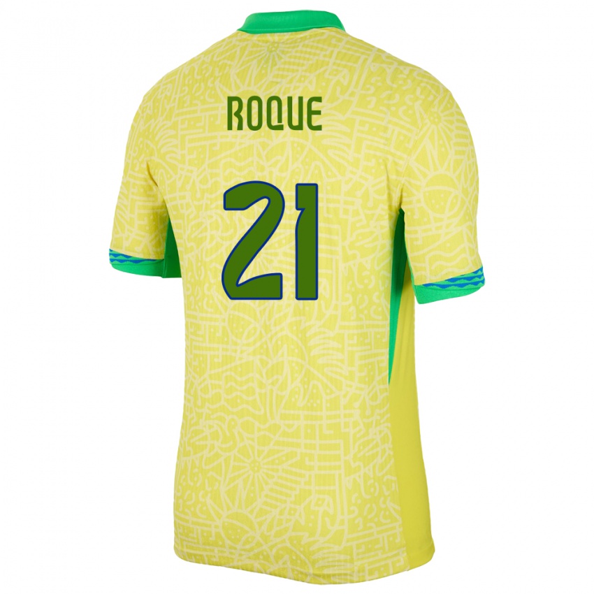 Kobiety Brazylia Vitor Roque #21 Żółty Domowa Koszulka 24-26 Koszulki Klubowe
