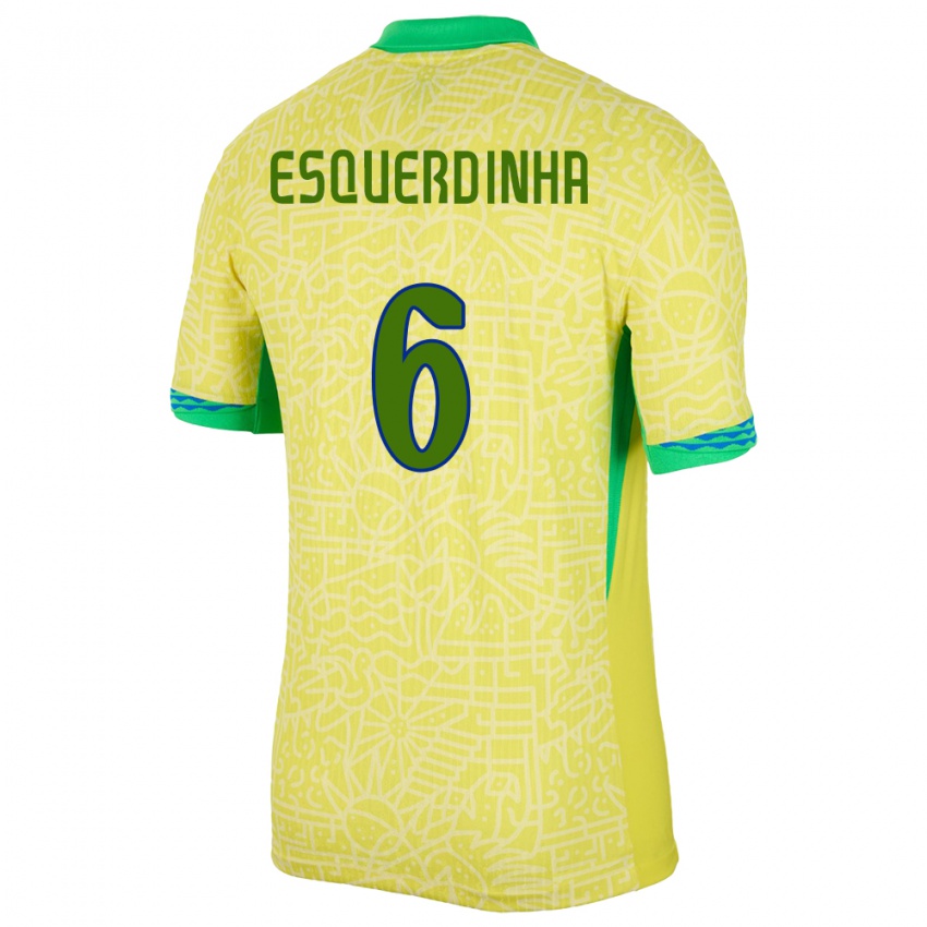 Kobiety Brazylia Esquerdinha #6 Żółty Domowa Koszulka 24-26 Koszulki Klubowe