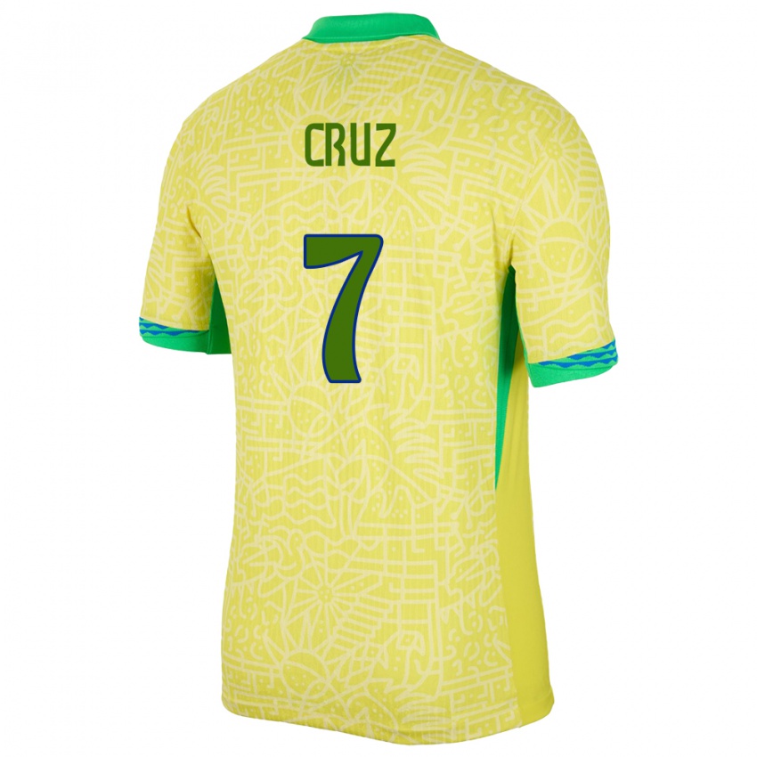 Kobiety Brazylia Joao Cruz #7 Żółty Domowa Koszulka 24-26 Koszulki Klubowe