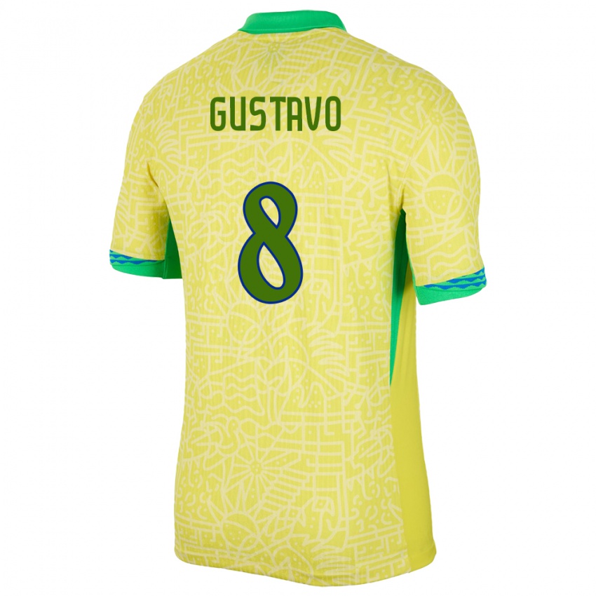 Kobiety Brazylia Luiz Gustavo #8 Żółty Domowa Koszulka 24-26 Koszulki Klubowe